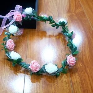 Wedding Floral Headband Women Flower Head Wreath Bride